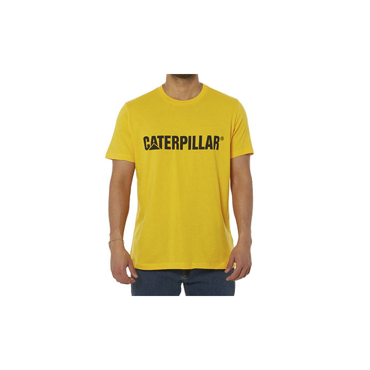 Caterpillar Men's Caterpillar Logo T-Shirts Yellow CAT-67015